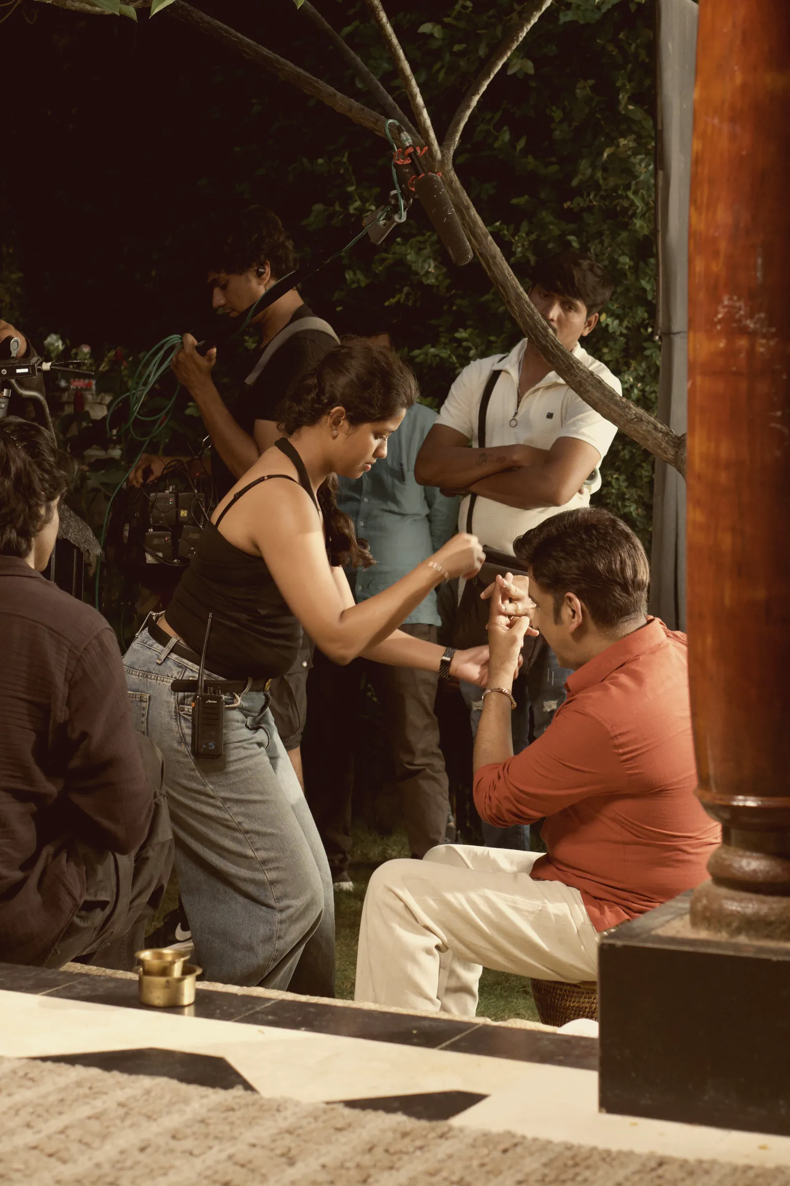 Ananya directing a scene on location